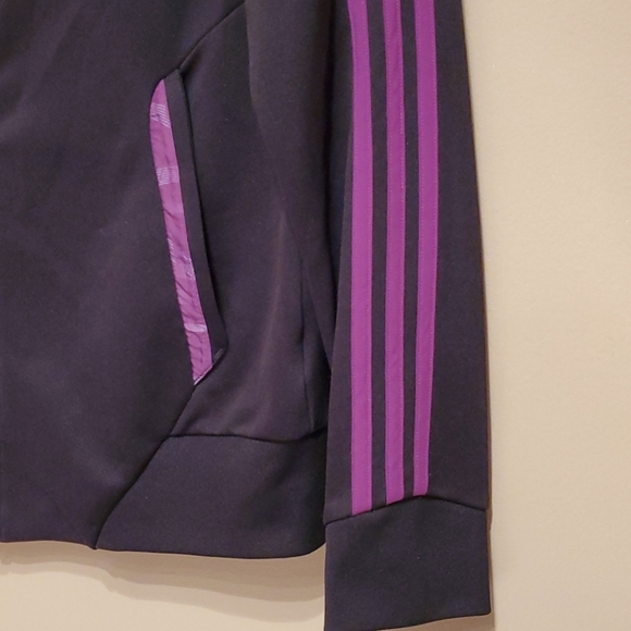 Adidas purple striped zip jacket - Picture 3 of 6
